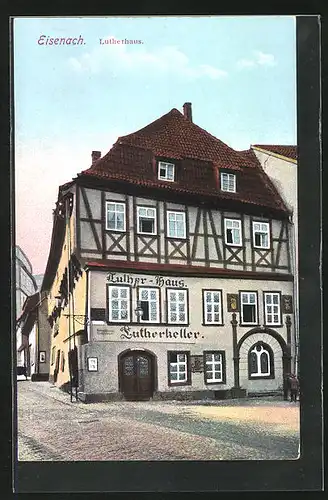 AK Eisenach, Gasthaus Lutherkeller im Lutherhaus