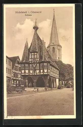 AK Michelstadt i. Odenwald, Kinder vor dem Rathaus