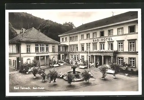 AK Bad Teinach, Bad-Hotel mit Brunnen