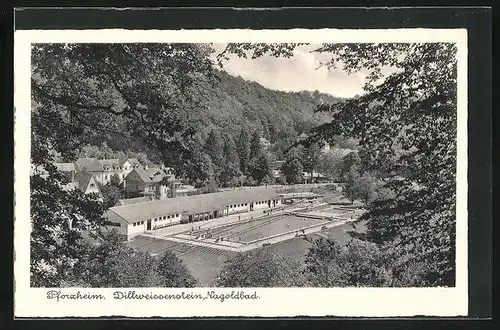 AK Dillweissenstein /Pforzheim, Blick auf das Nagoldbad