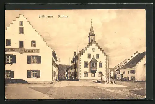 AK Stühlingen, Rathaus und Gasthaus zum Rebstock
