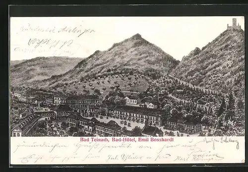 Relief-AK Bad Teinach, Bad-Hotel, Emil Bosshardt