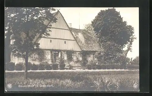 AK Diekdorf, Blick auf einen Bauernhof mit kleiner Hecke
