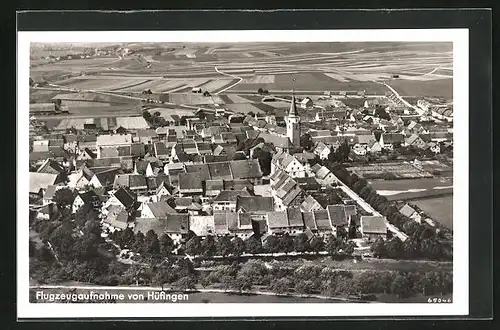 AK Hüfingen, Fliegeraufnahme der Ortschaft