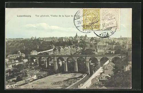 AK Luxembourg, Vue générale, Viaduc de la ligne du Nord