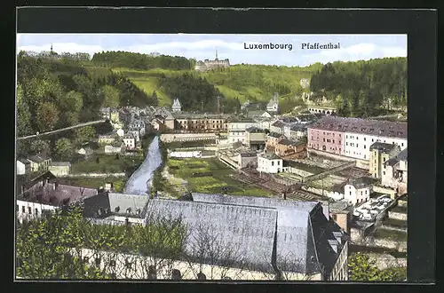 AK Luxembourg, Pfaffenthal aus der Vogelschau