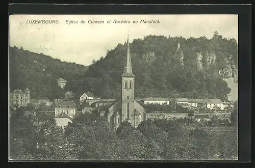 AK Luxembourg, Eglise de Clausen et Rochers de Mansfeld