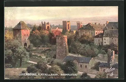 Künstler-AK Luxembourg, Plateau du Rham