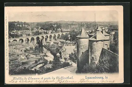 AK Luxembourg, Vallee de Clausen et porte du Pfaffenthal
