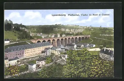 AK Luxembourg-Pfaffenthal, Viaduc du Nord et Clausen