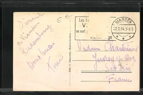 AK Vianden, Vue prise du Belvédère