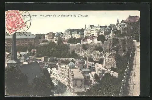 AK Luxembourg, Vue de la descente de Clausen