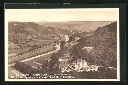 AK Echternach, Petite suisse Luxembourgeoise la vallée de la Sure, Vue prise de la Geierslay