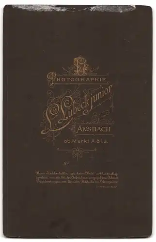 Fotografie L. Lübeck jun., Ansbach, Ob. Markt 81a, Portrait Rektor Carl Jüdt zum 25. Rektoratsjubiläum 1895