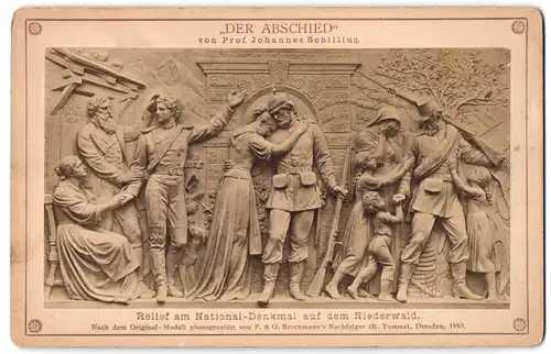 Fotografie F. & O. Brockmanns Nachf., Dresden, Ansicht Rüdesheim, Der Abschied, Relief am Niederwalddenkmal