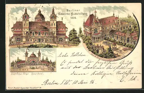 AK Berlin, Berliner Gewerbe-Ausstellung 1896, Ausstellungs-Palast