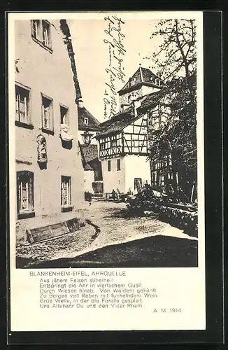 AK Blankenheim /Eifel, Ortspartie mit Ahrquelle