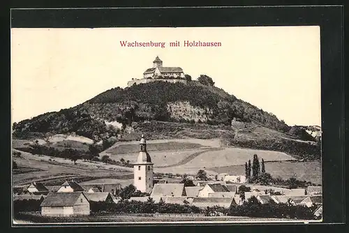 AK Holzhausen, Ortspartie mit Wachsenburg