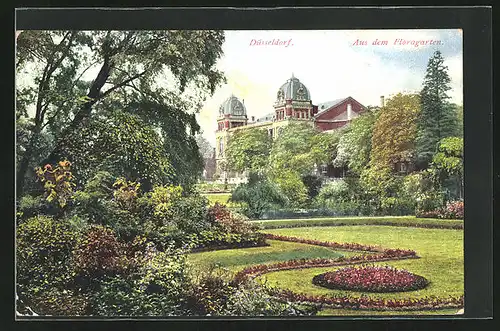 AK Düsseldorf, Partie aus dem Floragarten