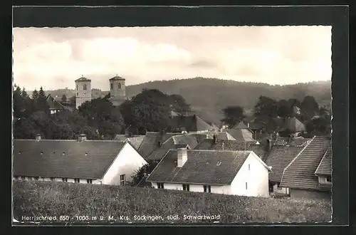 AK Herrischried, Ortspartie mit Kirchturm