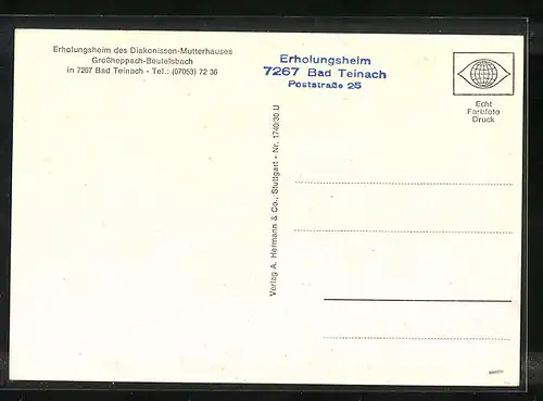 AK Bad Teinach, Erholungsheim des Diakonissen-Mutterhauses Grossheppach-Beutelsbach