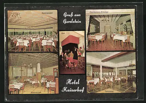 AK Gerolstein, Hotel Kaiserhof, Innenansichten