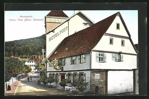 AK Herrenalb, Hotel Post Alter Ochsen