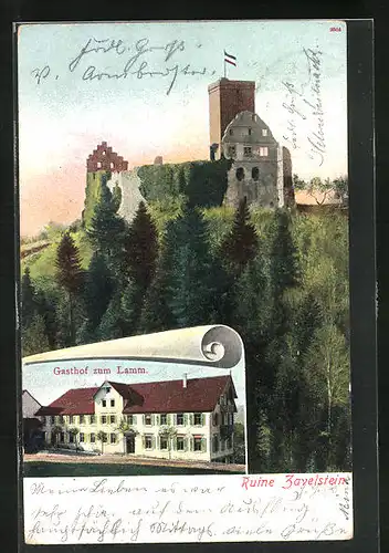 AK Bad Teinach, Gasthof zum Lamm, Ruine Zavelstein
