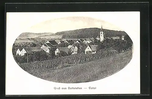 AK Lottstetten, Panorama mit Kirche