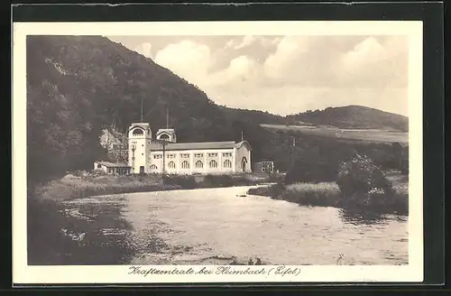 AK Heimbach / Eifel, Grosses Gebäude an der Kraftzenthale