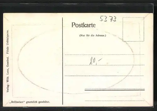 Passepartout-AK Gemünd, Urfttalsperre in Holzrahmenoptik