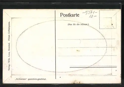 Passepartout-AK Gemünd, Urfttalsperre in Holzrahmenoptik