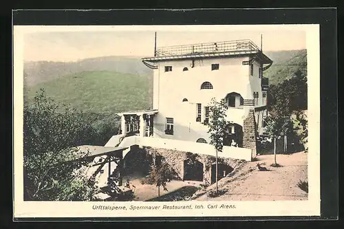 AK Gemünd, Urfttalsperre mit Restaurant an der Sperrmauer, Inh. Carl Arens
