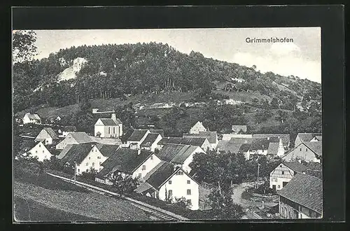 AK Grimmelshofen, Teilansicht und Landschaft