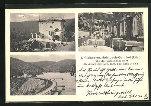 AK Heimbach-Gemünd, Urfttalsperre mit Restaurant Seehof