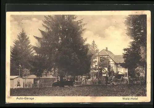 AK Gemünd, Wald-Hotel an der Urfttalsperre mit Auto-Garage