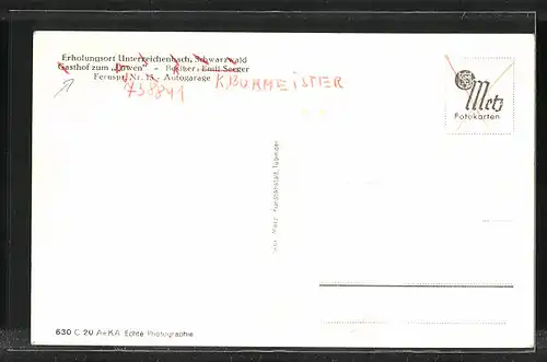 AK Unterreichenbach /Schwarzwald, Gasthof zum Löwen