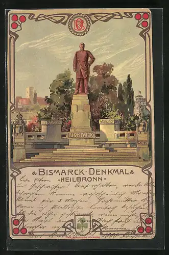 Künstler-AK Heilbronn, Bismarck-Denkmal