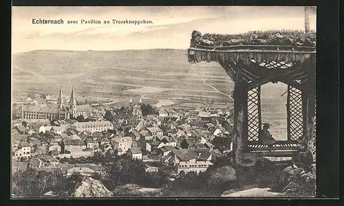 AK Echternach, Panorama avec Pavillon au Trosskneppchen