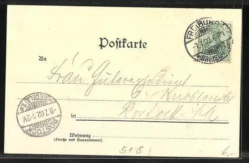 AK Gruss aus dem Schwarzwald, Zwei Herren in Schwarzwälder Tracht
