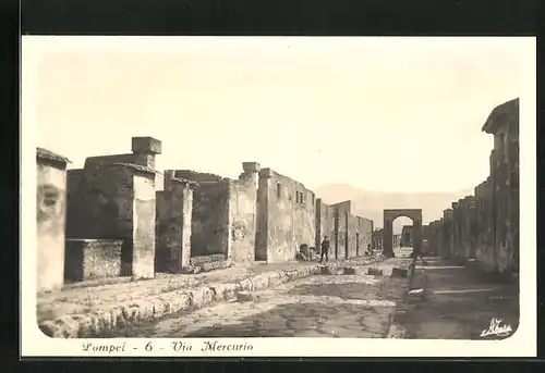 AK Pompei, Ausgrabung, Via Mercurio