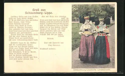 AK Mädchen in Tracht aus Schaumburg-Lippe