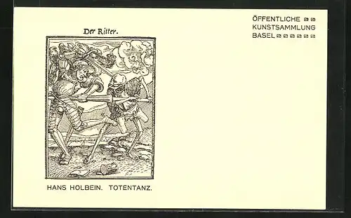 AK Öff. Kunstsammlung Basel, Hans Holbein Totentanz, Der Ritter