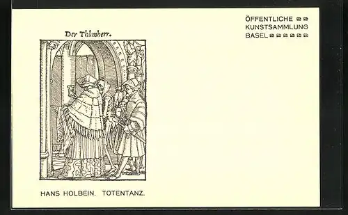AK Öff. Kunstsammlung Basel, Hans Holbein Totentanz, Der Thumherr