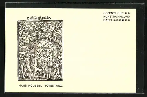 AK Öff. Kunstsammlung Basel, Hans Holbein Totentanz, Das jüngst Gericht
