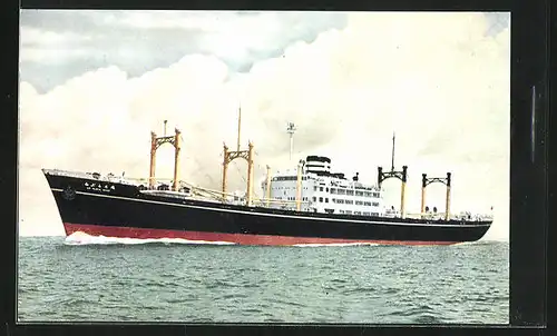 AK Handelsschiff MS La Plata Maru bei bewölktem Himmel