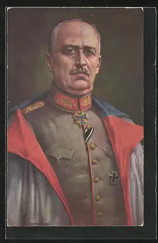 AK Erich Ludendorff in Uniform mit Orden