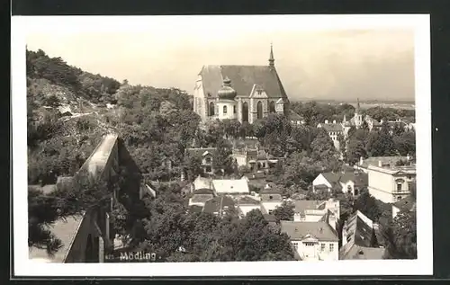 AK Mödling, Ortspartie mit Kirche