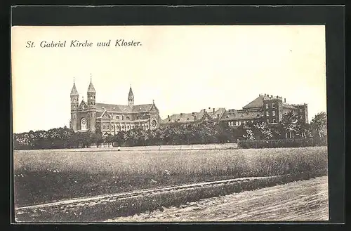 AK St. Gabriel, Blick auf Kirche und Kloster