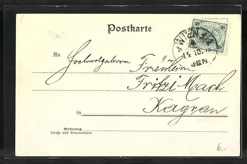 AK Wien, Blick in den Kärnther-Ring, Grand Hotel No. 9, Strassenbahn